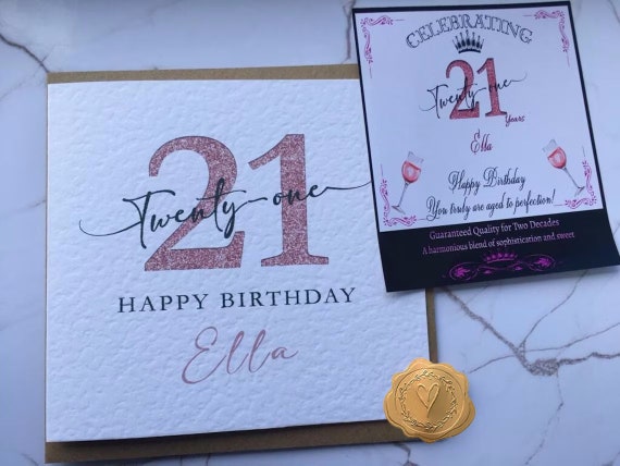 Personalised 21st Birthday Card, Twenty First Card