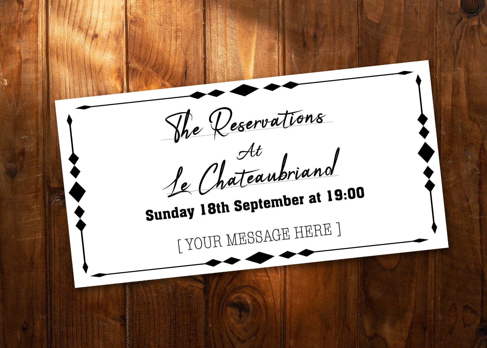 Reservation Ticket Novelty Ticket Surprise Reveal Etsy UK