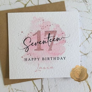 Personalised 17th Birthday Card, Seventeenth Birthday Card