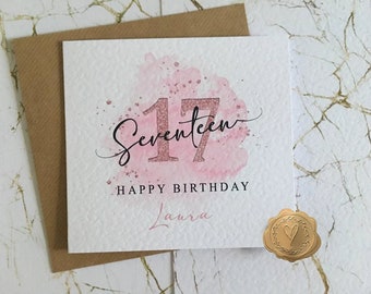 Personalised 17th Birthday Card, Seventeenth Birthday Card