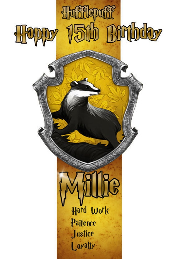 Harry Potter Hufflepuff Birthday Card | Etsy