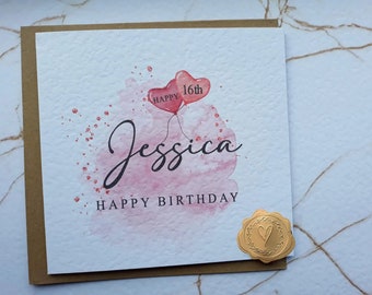 Personalised 16th Birthday Card, Sweet Sixteenth Card