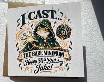 Personalised 30th Birthday Card, Funny D20 Theme, Luxury Cardstock (14cm x 14cm)