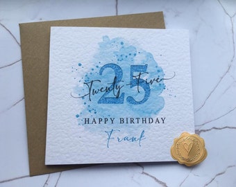 Personalised 25th Birthday Card, Twenty fifth Birthday Card