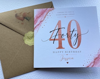 Personalised 40th Birthday Card, Fortieth Card