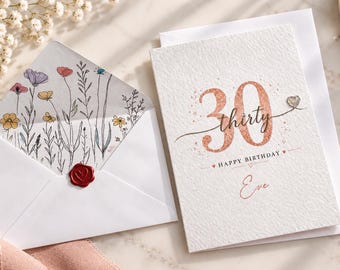 Personalised 30th Birthday Card, Thirtieth Card