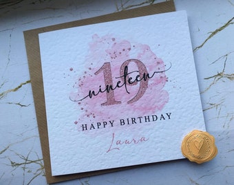 Personalised 19th Birthday Card, Nineteenth Birthday Card