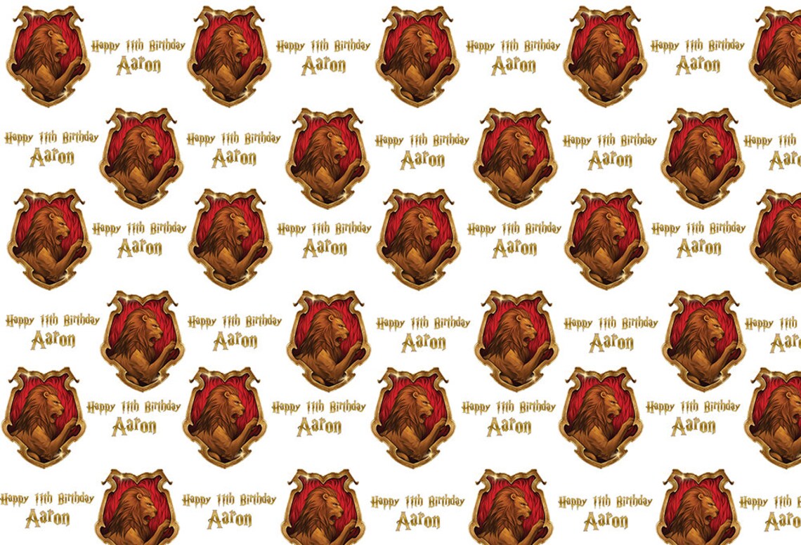Harry Potter Gryffindor Wrapping Paper Personalised Wrapping | Etsy UK