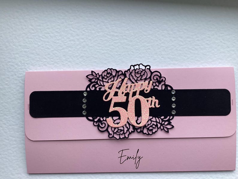 Personalised 50th Birthday Card, Fiftieth Card CARD +WALLET