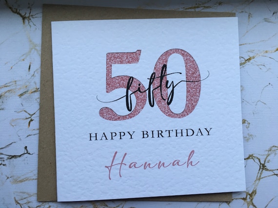 Personalised 50th Birthday Card, Fiftieth Card