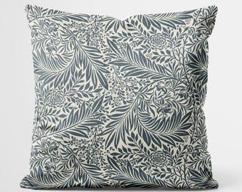 Antique Blue Flowers On Beige | William Morris Cushion Cover | Decorative Throw Pillow cover | Luxury Decorative Pillow | Custom Sizes