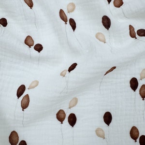 Balloons double gauze fabric | Double gauze fabric | Cotton fabric | Delicate baby fabric | Muslin cotton | Balloons print