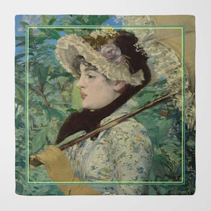 Jeanne (Spring) by Édouard Manet silk scarf | Luxury Square Scarf for Women | Wrap in Unique Printed Designs | Gift for a woman