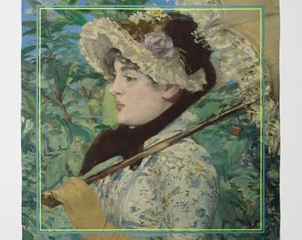 Manet 'Jeanne' Silk Scarf | Luxury Art Nouveau Wrap
