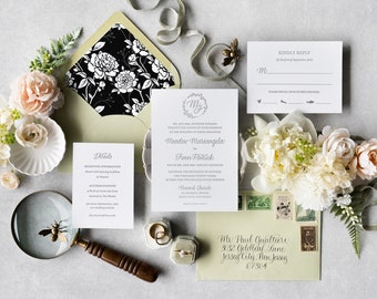 Classic Letterpress Wedding Invitation