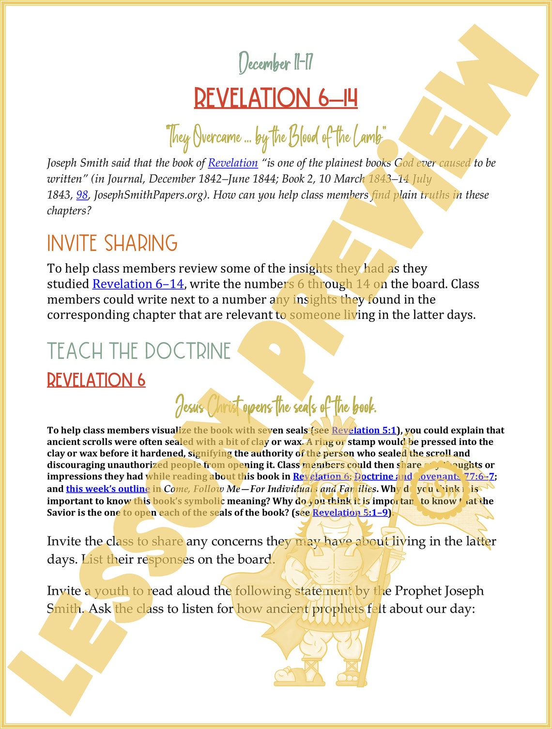 LDS Youth Sunday School Come, Follow Me 2023 New Testament December