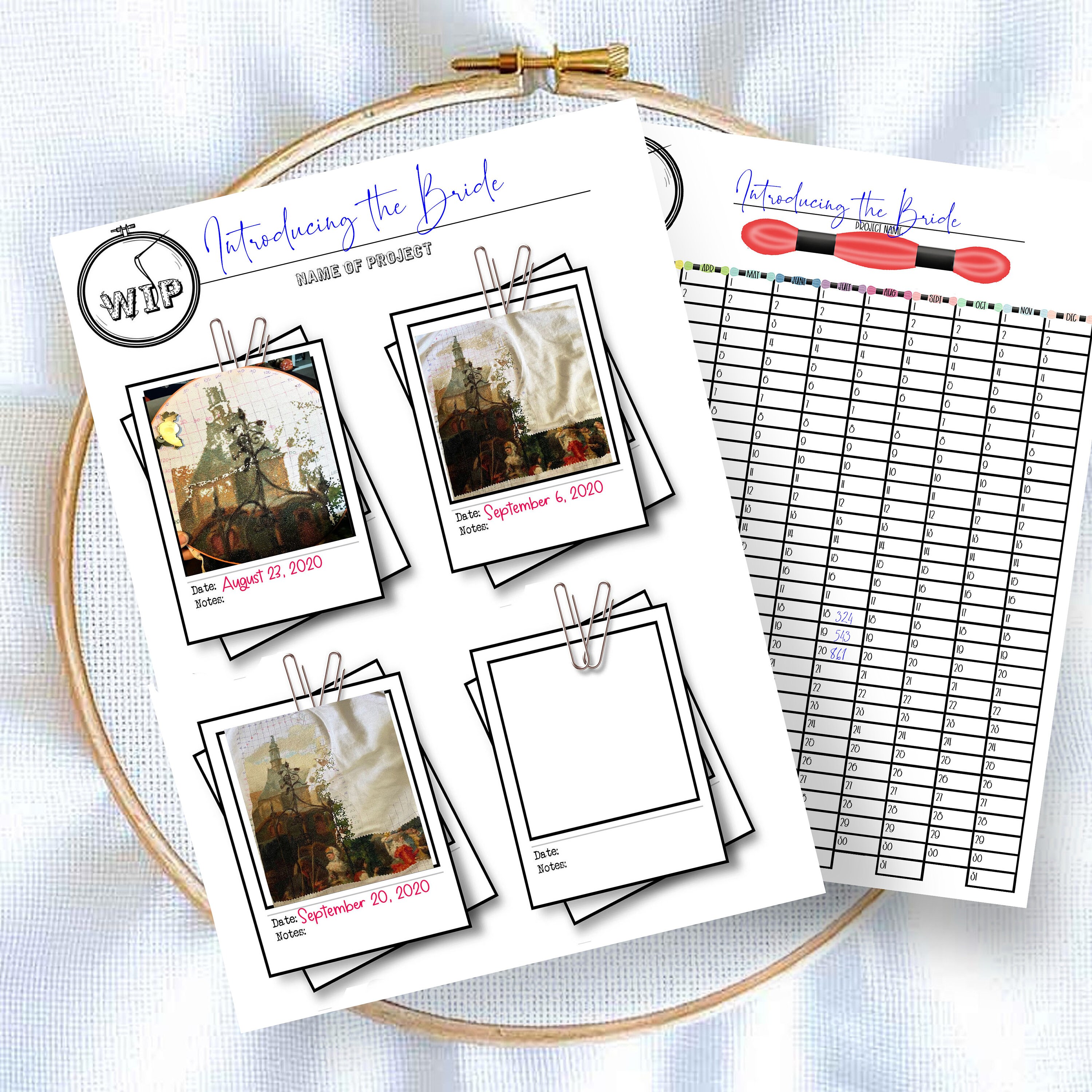 Cross Stitch /Planner Journal 21 Pages PDF and Editable Etsy 日本