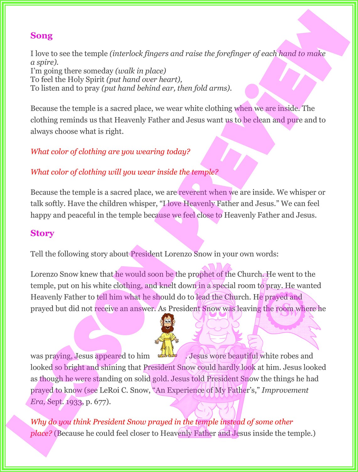 LDS Primary Nursery Manual Behold Your Little Ones Nursery Lesson 13