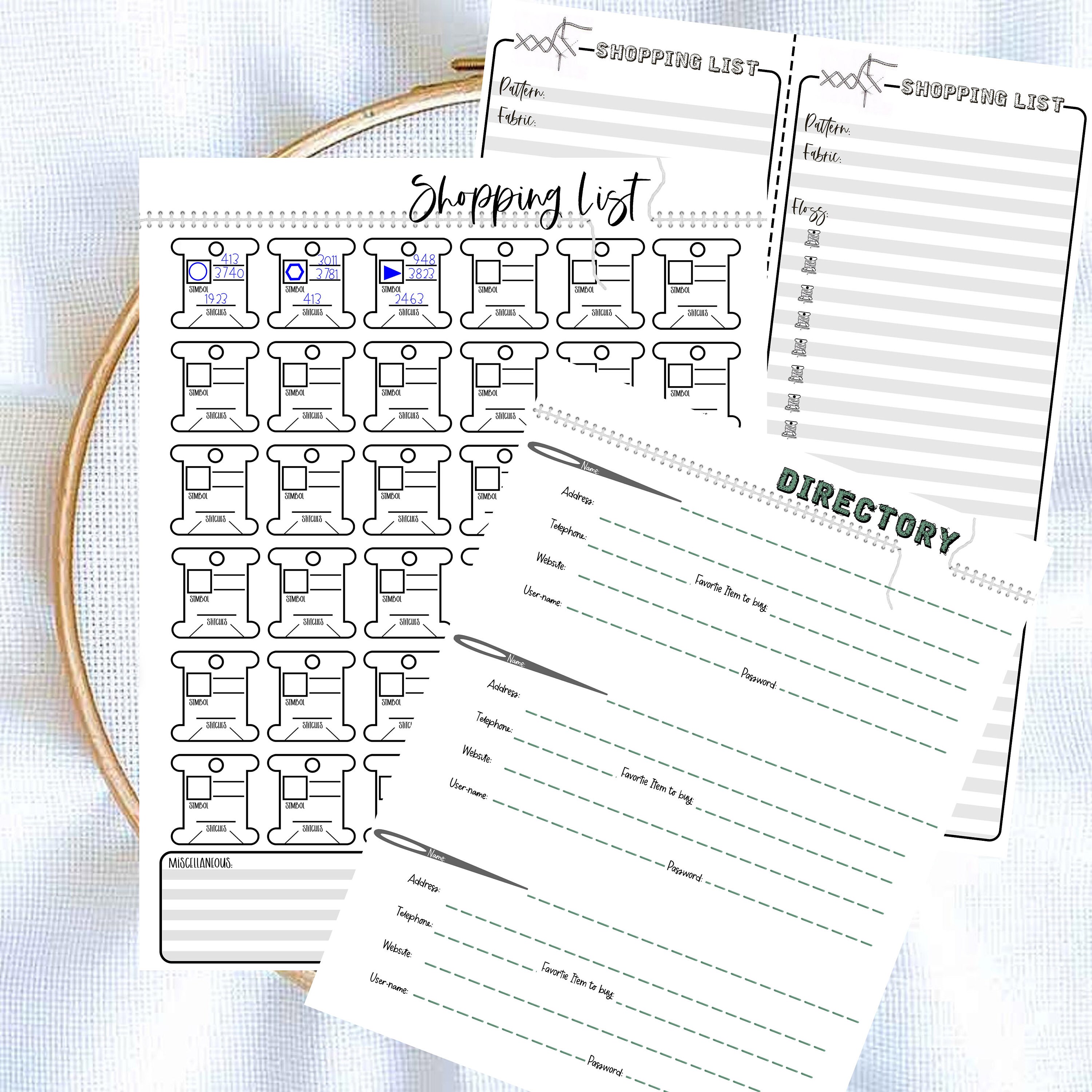 Cross Stitch /Planner Journal 21 Pages PDF and Editable Etsy 日本