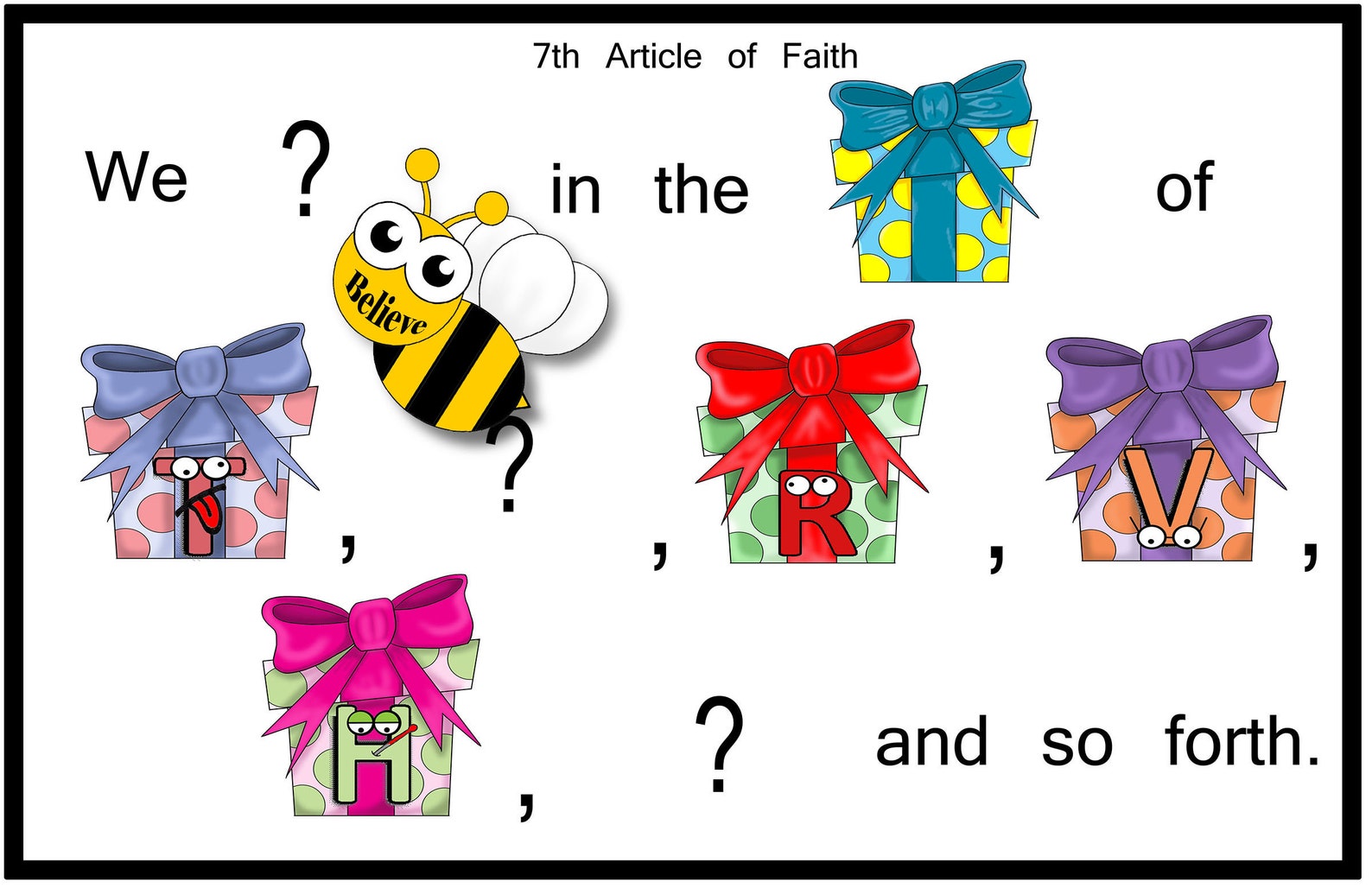 7th Article of Faith, Come, Follow Me-download Packet Activity Day ...