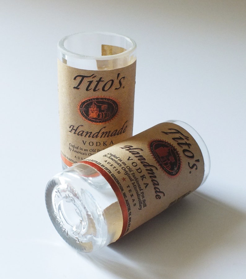 Tito's Handmade Vodka Mini Bottle Shot Glass 50ml Etsy