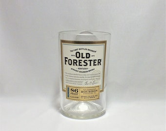 Old Forester 86 Whiskey Bourbon Glass (1) - Made from 750ml Bottle - Whisky bottom glass - Upcycled - Recycled bottle