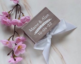 ring bearer box for ceremony, velvet ring box double, wedding band box, wedding ceremony accessories, ring bearer pillow