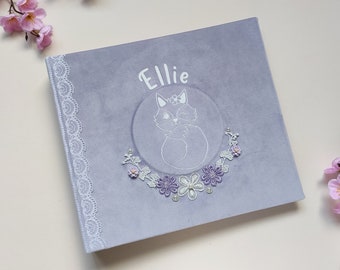 Personalized baby girl photo album, custom baby memory book, photo album with name on cover, personalized baby girl gifts with name, newborn