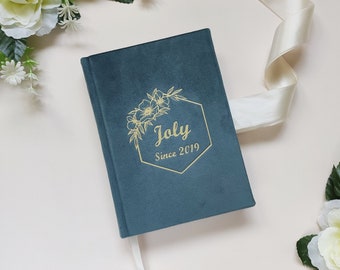 Velvet journal, writers notebook, gratitude journal for women, scrapbooking journal, personalized diary for girls, blank velvet notebook