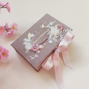 Boîte cadeau personnalisée vide, boîte cadeau en velours, cadeau de mariage pour les mariés, petite boîte-cadeau pour le mariage, petite boîte de carte de mariage