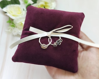 Porta anillos de bodas para ceremonia, almohada para portador de anillos personalizada, almohada para anillos de bodas para ceremonia, almohada para portador de anillos, boda minimalista