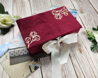 Personalized keepsake box for bride, magnolia gifts, photo box, mom birthday gift from daughter, momento box, bride to be gift, souvenir box