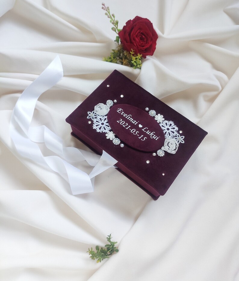 Wedding Money Gift Box Velvet Box With Lid Money Gift Idea Etsy