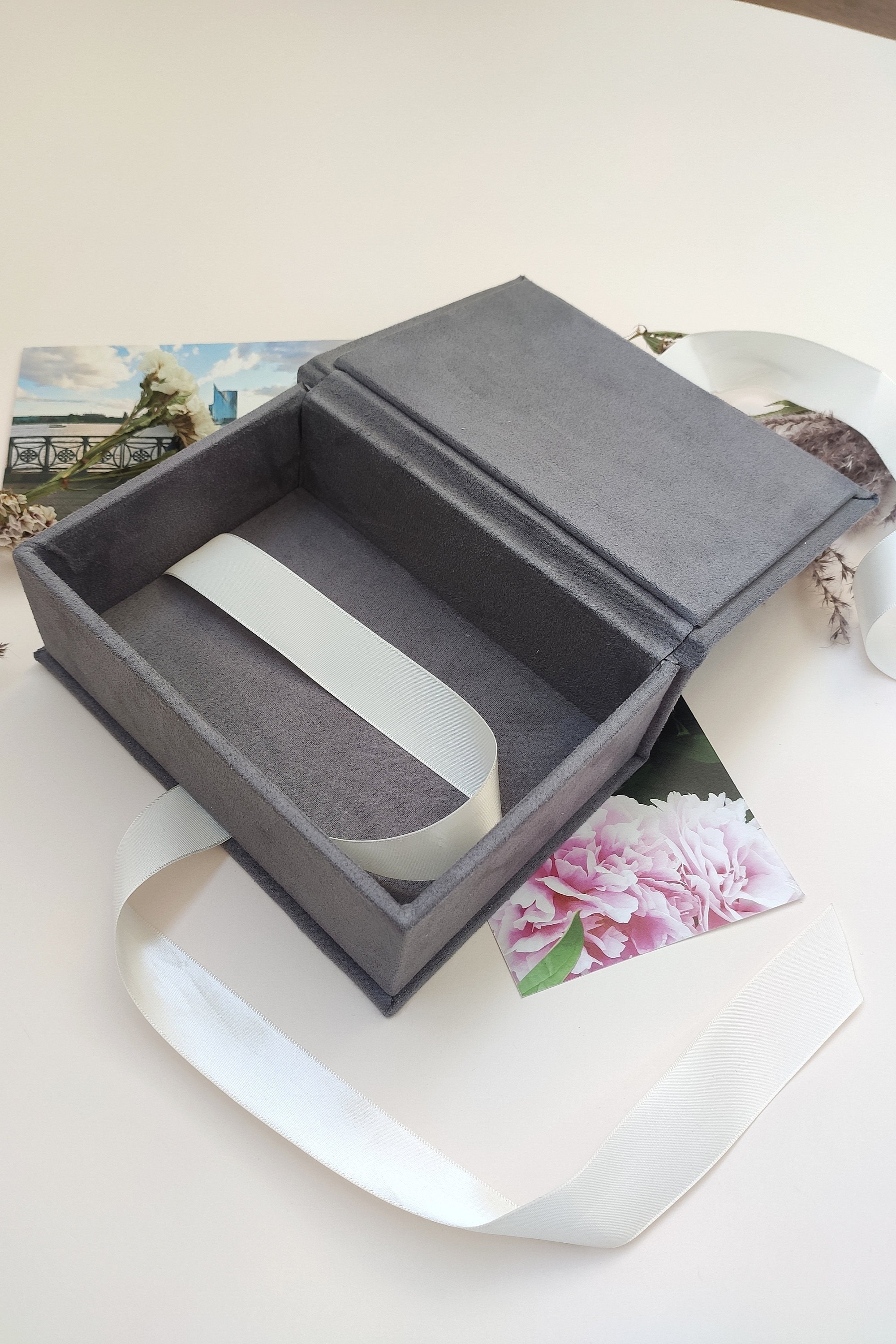 4x6 Photo Box Photo Keepsake Box Photo Holder With Leave Etsy