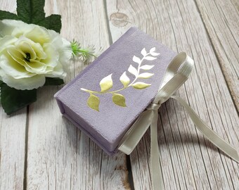 Money Box, Small Gift Box, Small Velvet Box With Leaf