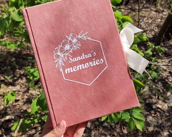 A5 handmade journal notebook, personalized notebook blank pages, velvet notebook, birthday gift for friend female, personalized teacher gift
