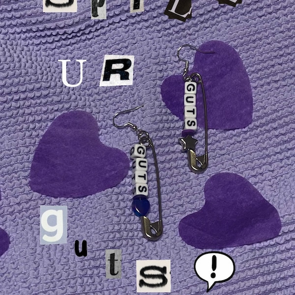 Guts Album Safety Pin Earrings