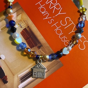 Harry’s House Album Inspired Beaded Necklace with House Charm - Harry Styles Jewelry