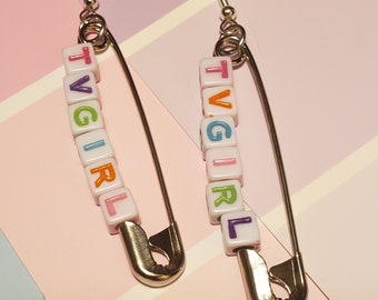 TV Girl Band Safety Pin Earrings