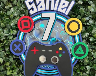 Gamer Shaker Cake Topper: Gaming Birthday Party Decoration