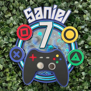 Gamer shaker cake topper, gaming birthday, game control birthday party, gaming cake topper