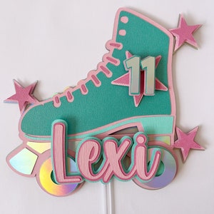 Roller Skate Birthday Cake Topper: Retro Disco Party Decor