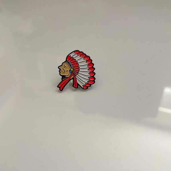 Vintage Indian Chief Enamel Pin