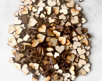 Heart Confetti - Pack of 100 pieces, Valentine's Day Confetti, Wood Confetti, Scatter Hearts, Wedding Decor, Farmhouse Decor