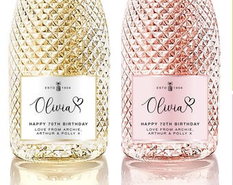 NEW Personalised | Freixenet inspired | Bottle Label Sticker | Gift | Birthday | Wedding | New Baby | Prosecco | Rose | Sparkling | Custom