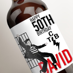 Happy Birthday Elvis Presley Fan Jailhouse Rock Wine Bottle Label/Sticker Him Her Party Gift
