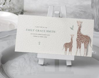 Personalised Christening Gift Card • Wallet for Cash or Voucher • Token Gift • New Baby • Baby Shower • Boy • Girl • GIRAFFE