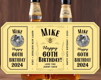 Personalized Whiskey Bottle Label: Tennessee Honey Gift (Digital Download 70cl Bottle Size)