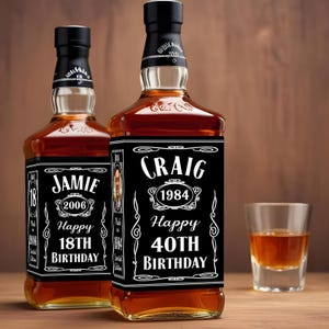 Etichetta/adesivo personalizzato per bottiglia ispirato al whisky del Tennessee, regalo da 1 litro, avvolgimento completo, DOWNLOAD DIGITALE