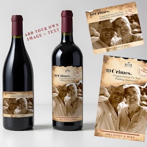 Wine Bottle Label personalised for any occasion. Birthday gift, Anniversary, Wedding, Christening, Christmas. Best friend,Brother,Sister,Mum,Dad, Husband,Wife,Auntie,Uncle,Godparent. Personalise a bottle of wine for any occasion. Make it special.